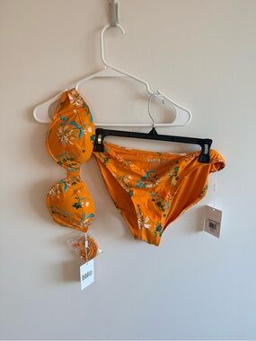 SOLID & STRIPED Orange Floral Bikini Set